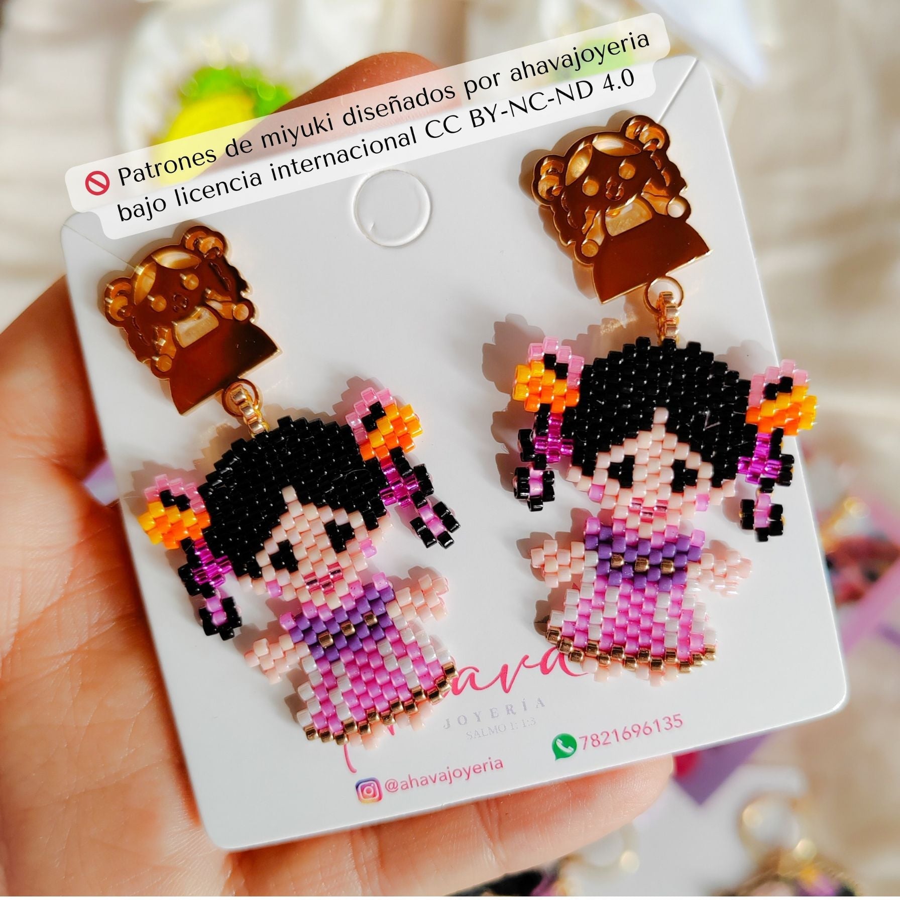 Aretes muñeca mexicana lele - Ahava joyería artesanal