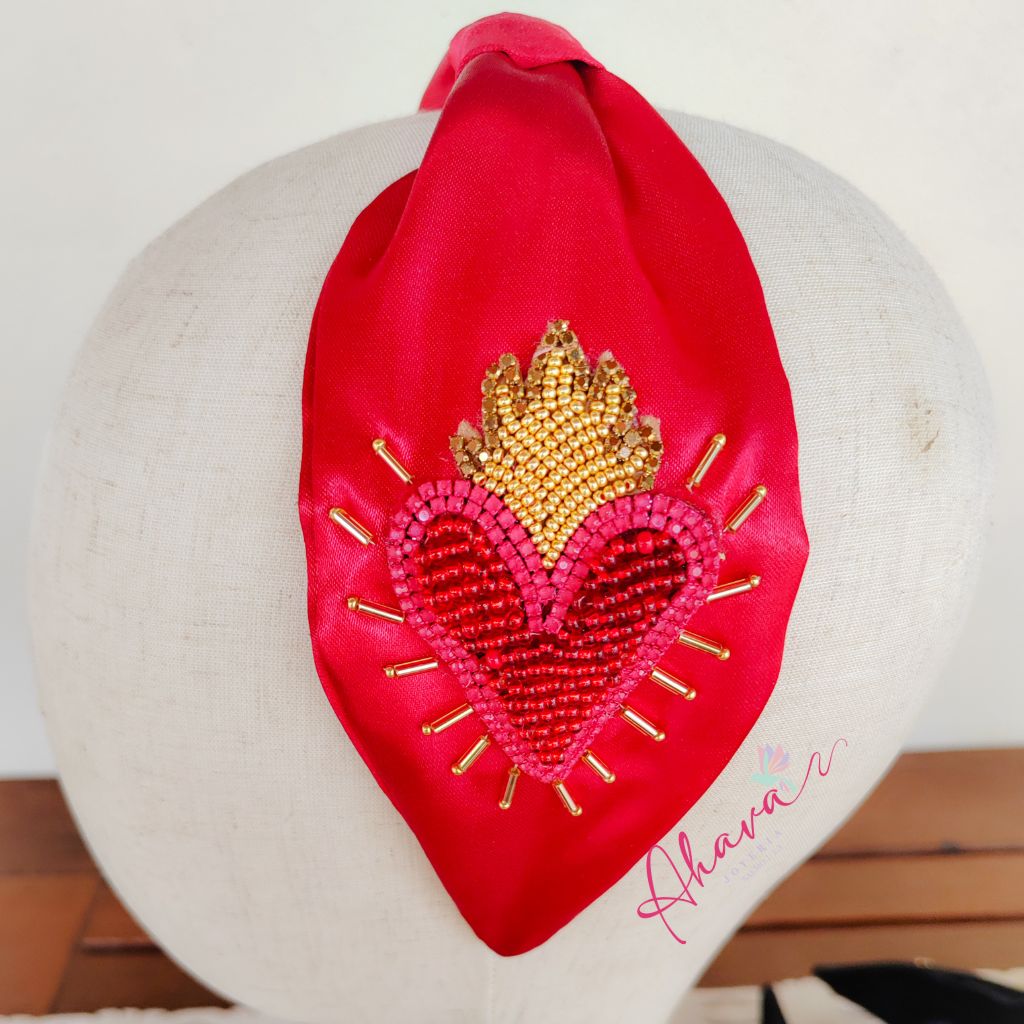 Diademas artesanales corazones - Ahava joyería artesanal