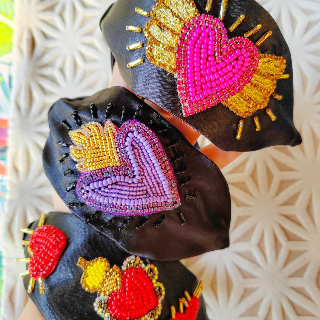 Diademas artesanales corazones - Ahava joyería artesanal