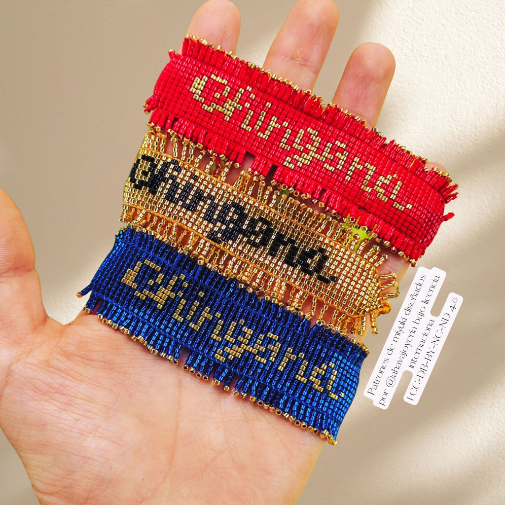 Pulsera artesanal tejida "chingona" - Ahava joyería artesanal