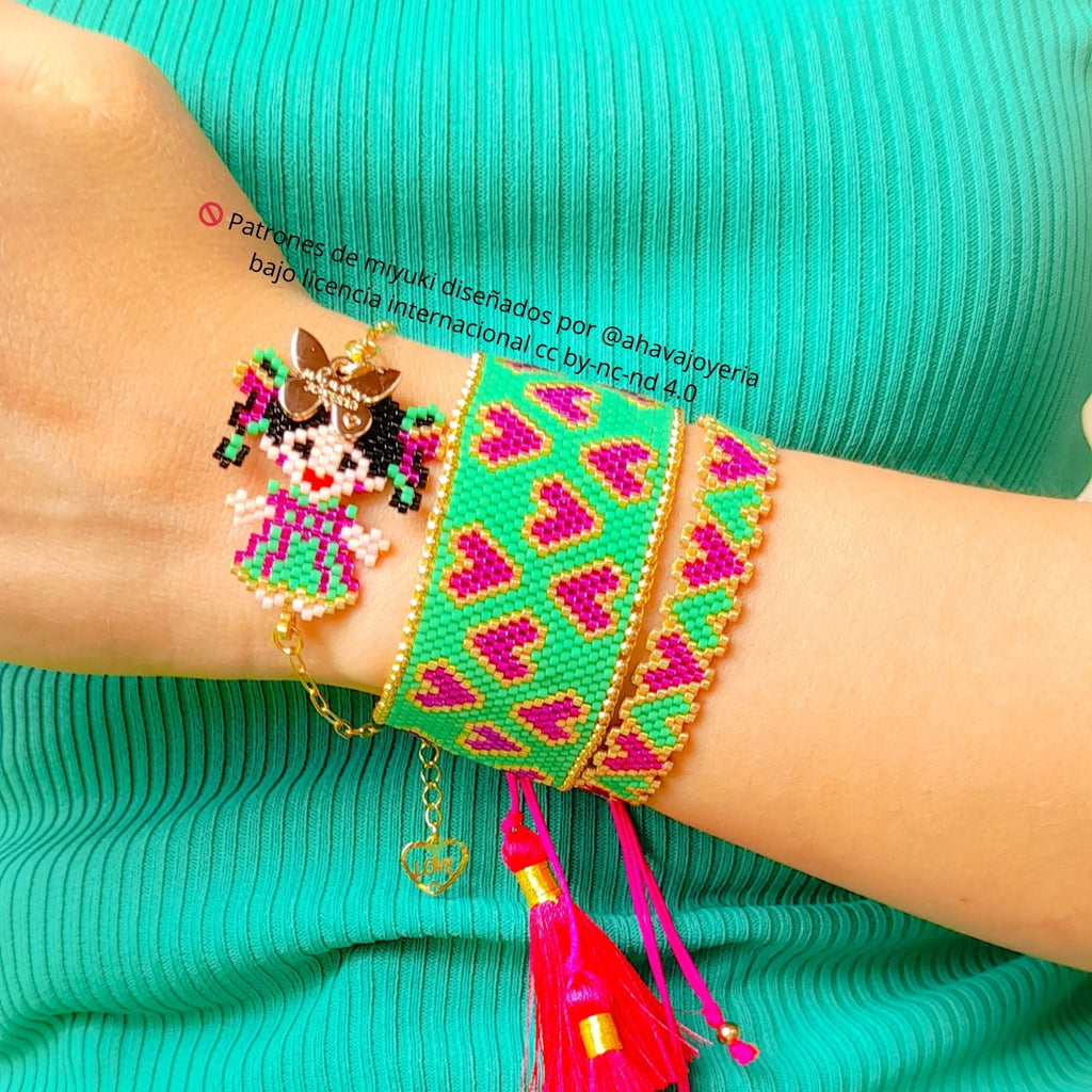 Sets de pulseras tejidas Orly - Ahava joyería artesanal