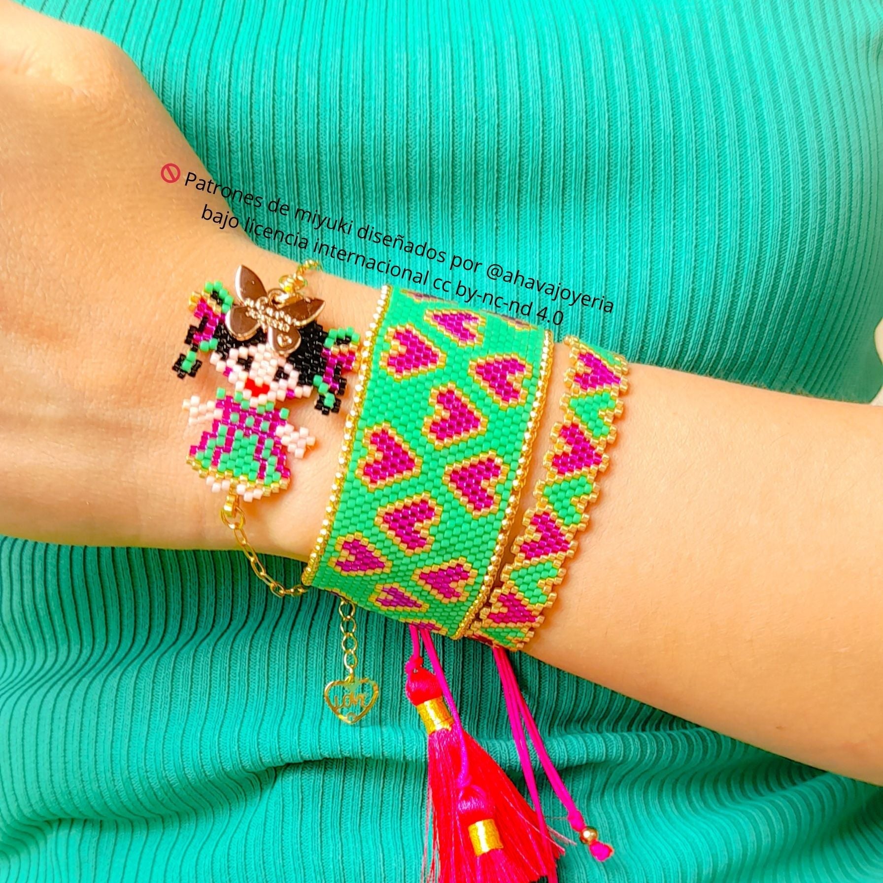 Sets de pulseras tejidas Orly - Ahava joyería artesanal